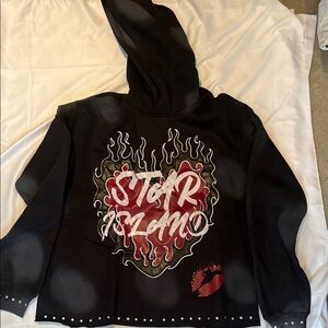 Black Hoodie with Red Graphic